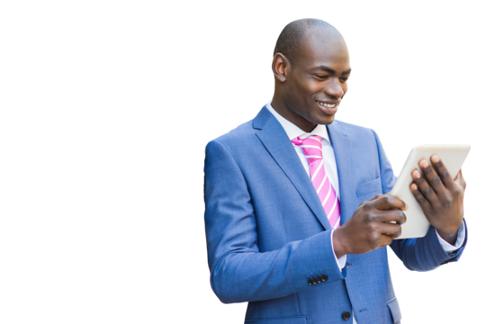 Business professional using tablet